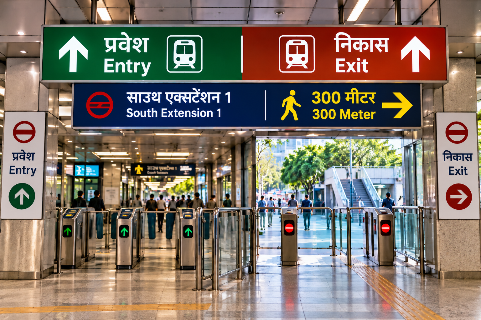 Metro Entry & Exit at Book Bed Golu PG